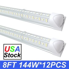 12PACK 8 Foot LED Shop Light 144W 8FT LED Tube Light T8 Integrated Fixture 6500K