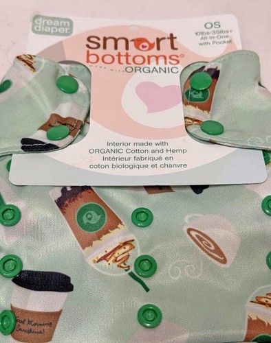 New Smart Bottoms Organic Cotton 10-35lbs All-in-one Cloth Diaper Dream Diaper - Picture 5 of 7