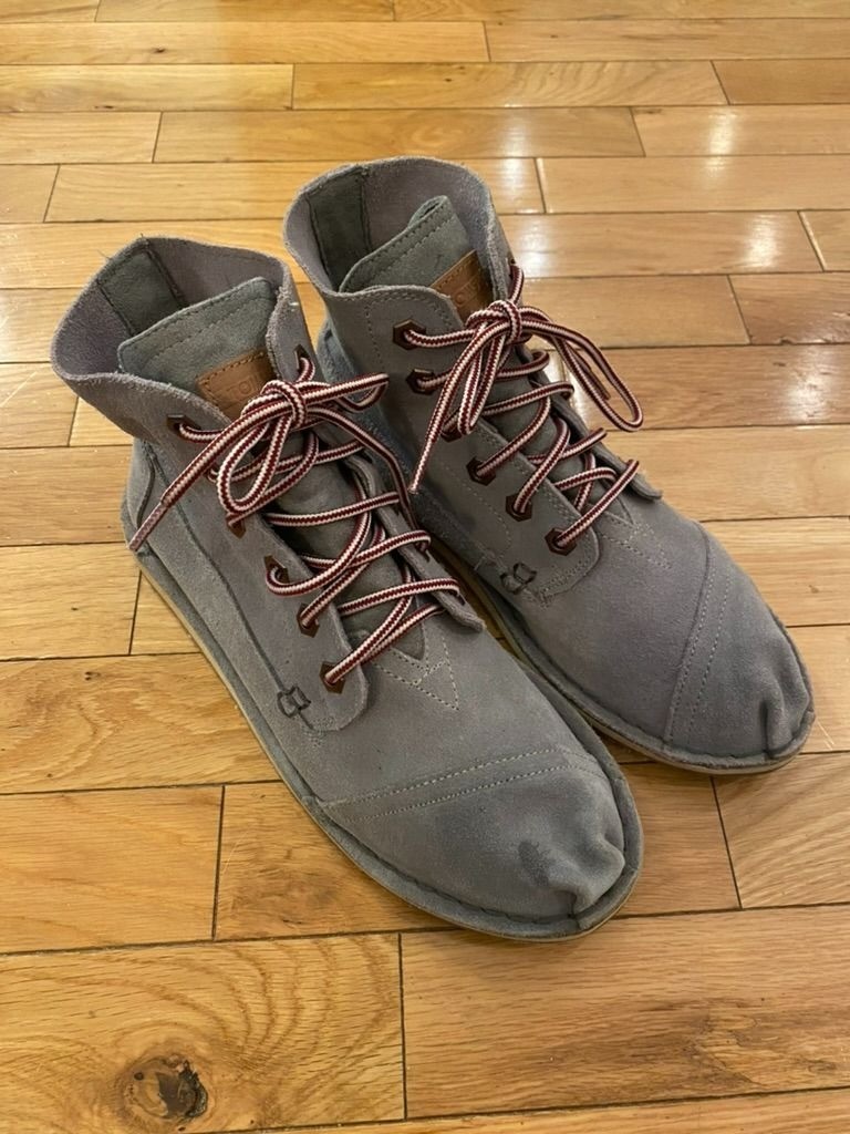 SAOLA Stivaletti stringati Toms donna grigio scamosciato suola tessuto casual comodi taglia 8