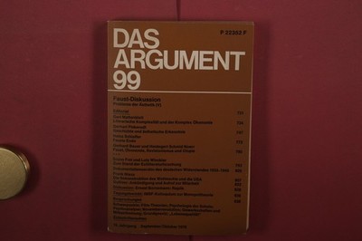 412786 Gert Mattenklott DAS ARGUMENT 99 Argumentverlag Faust-Diskussion -