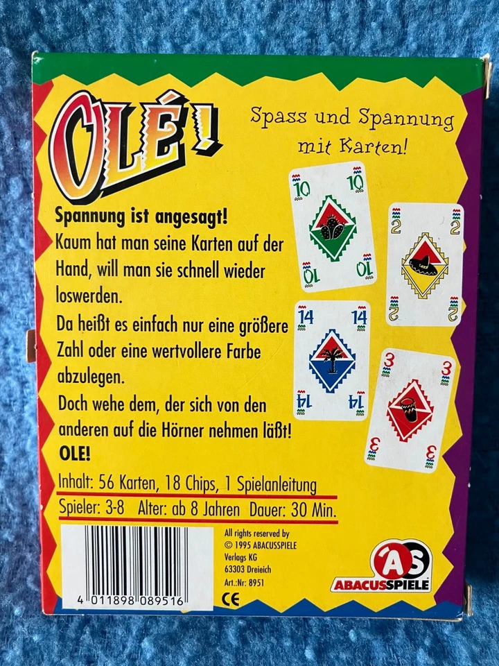 OLE! German Edition Strategy Card Game Abacus Spiele 1995 Complete - Image 2 of 3