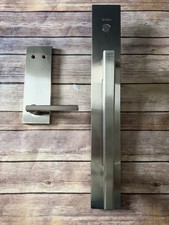 Kwikset Caerus Satin Nickel Keyed Entry Door Handle Set Partial Set See Pics