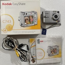 Kodak EasyShare C743 Silver 7.1MP Digital Camera TESTED WORKING w/ SD card.