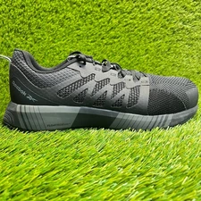 Reebok Fusion Flexweave Mens Size 8W Black Gray Composite Toe Safety Work Shoes
