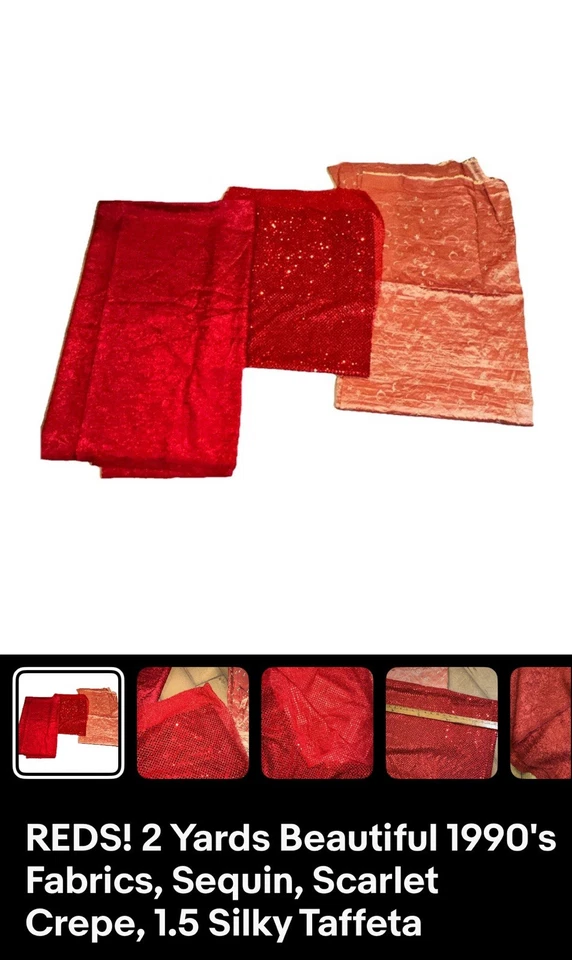 Yardas de hermosas telas, brocados, rojos, rosas ver todas las fotos Foto 4 de 4