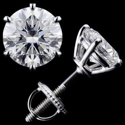 (USA 3 DAY) .5ctw Moissanite Screwback Stud Earrings 18k Gold Vermeil VVS1 GRA