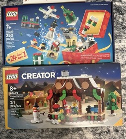 LEGO Lot of 3 - 6550806 Gingerbread Lane, 40602 Winter Market Stall, 40222 Xmas