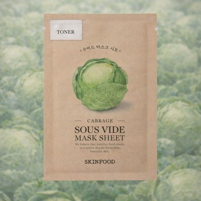 [K-Vegan Beauty] Skinfood Cabbage Sous Vide Mask Sheet  (10 ea) Korean Skincare 