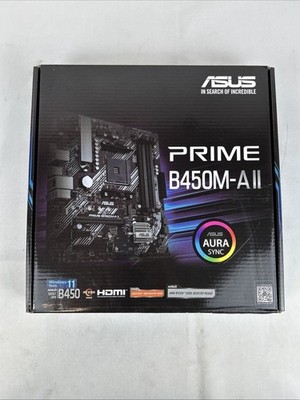 ASUS Prime B450M-A II Socket AM4 DDR4 Motherboard (90MB15Z0-M0AAY0)