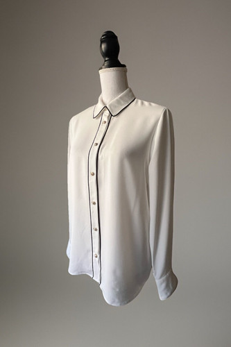 Rachel Zoe Damen Bluse Oberteil Shirt Gr. M Weiß Langarm Neu mit Etikett - Bild 1 von 5