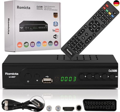 HD Receiver für Satelliten, Sat Receiver mit HDMI, DVB-S/S2, PVR, EPG, SCART, 