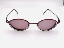 Vintage Ashley Stewart AS46 Burgundy Metal Oval Sunglasses FRAMES ONLY Korea