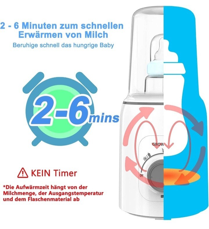 Focenat 6-in-1 Flaschenwärmer Baby - Mit Sterilisator Und Bürste