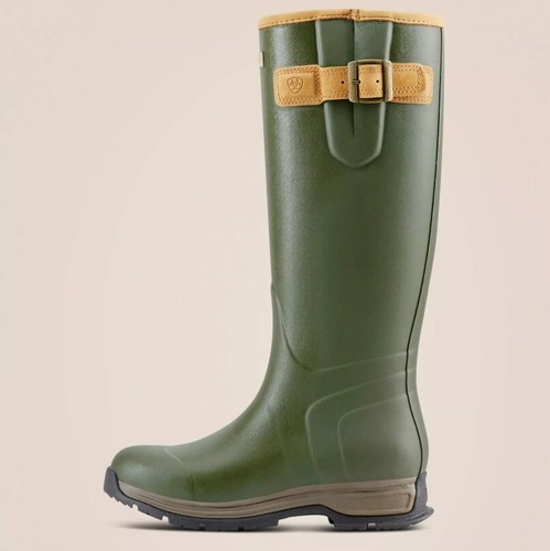Ariat Women's Burford Insulated Wellington Boot Olive Green UK 4.5 RRP £160 - Picture 2 of 5
