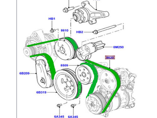 LAND ROVER DRIVE BELT LR4 RANGE ROVER SPORT 10-13 2.7L & 3.0L DIESE NEW LR013697 - Picture 5 of 5