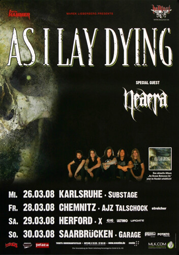 As I Lay Dying - Ocean Between As, Tour 2008 | Konzertplakat | Poster-image