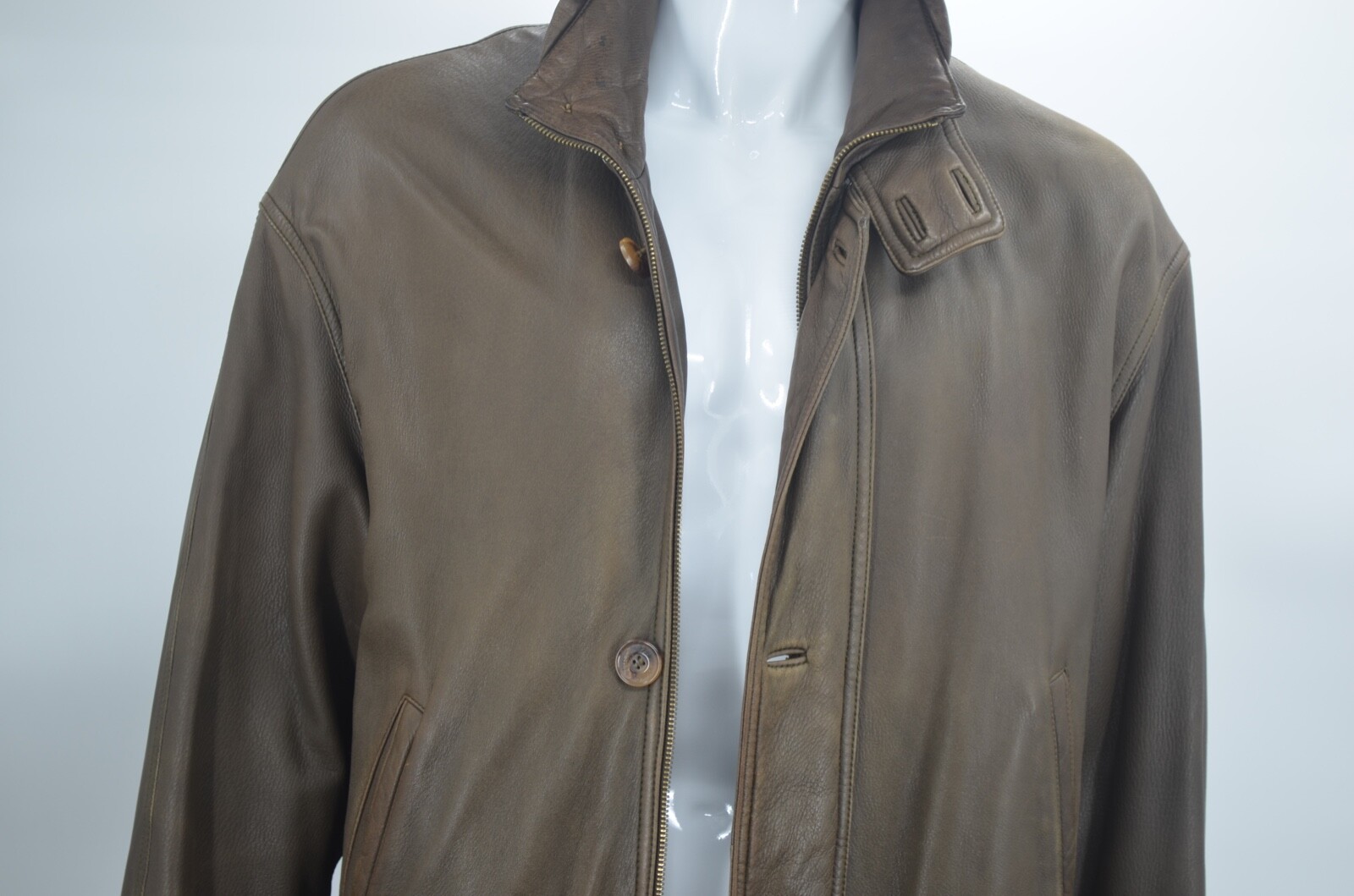 Giacca classica in pelle YSL YVES SAINT LAURENT da uomo marrone taglia 50 L