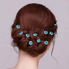 Bridal Wedding Crystal Rhinestone Flower Hairpin Barrettes Hair Sticks Hair Pins