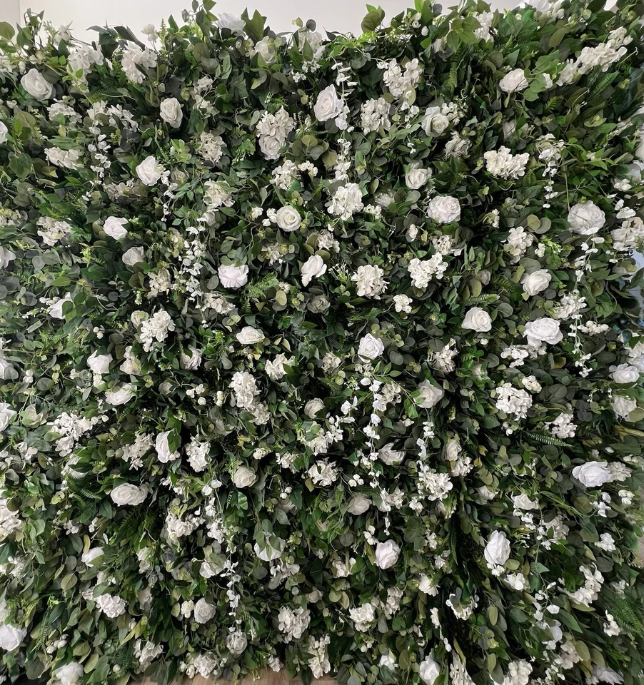 8x8 Ft Artificial Flower Wall Panel Wedding Backdrop Event Party No Stand - Image 2 of 4