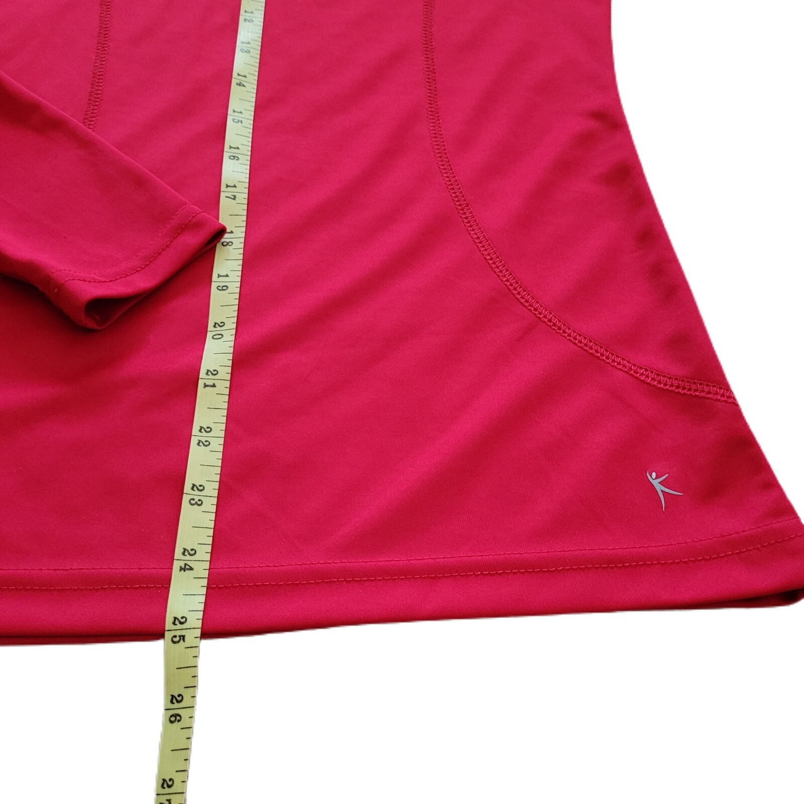 Danskin Women's Long Sleeve 1/4 Zip Thumbholes Performance Top Red Small