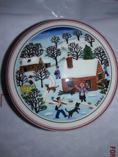 Vintage Rare Villeroy & Boch Naif Christmas Laplau Porcelaine Trinket Dish Lid.