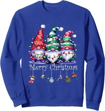 Cute Gnomes Merry Christmas Light Family Gnome Xmas Unisex Crewneck Sweatshirt