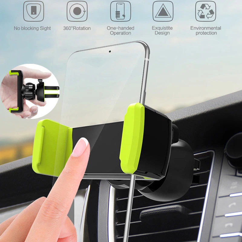 360° Rotating Car Air Vent Mount Cradle Holder Universal For iPhone Cell Phone - Image 3 of 4