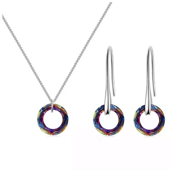 Juego de collar hecho con cristales de Swarovski The Panndo Circle S7 Foto 2 de 4