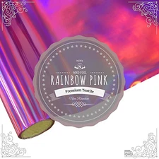 NRD Premium Thermo Heat Transfer Foil "RAINBOW PINK" 12" X 25'ft. Free Shipping