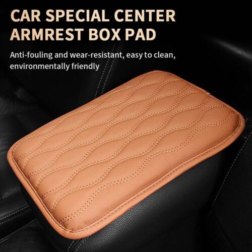 Universal Car Armrest Pad Cover PU Leather Center Console Cushion Protector - Picture 1 of 15