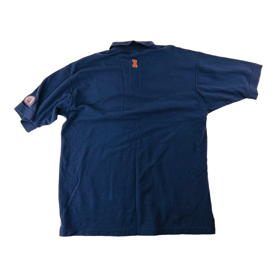 Camisa Polo de Algodón Manga Corta Azul Tierra Sagrada XL Illinois Memorial Stadium Foto 2 de 4