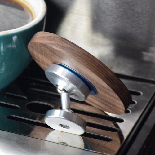 Espresso Mirror for Bottomless Portafilter, Swivel Angle Adjustable Walnut - Picture 6 of 8