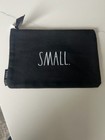 Rae Dunn Black & White Canvas Pouch Medium Flat Cosmetic Makeup Case Bag — photo 1