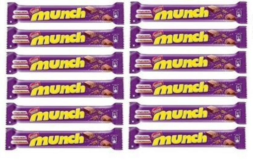 48 PC Box Nestle Munch Crunchilicious Chocolate Pack Bars Crunchy 8.9 gm each