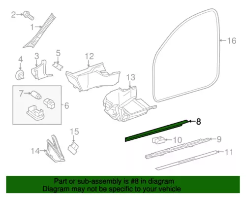 NEU MERCEDES-BENZ E C-KLASSE RECHTS INNEN-TÜR-SILL-PLATTE A20768604368N84 - Bild 1 von 3