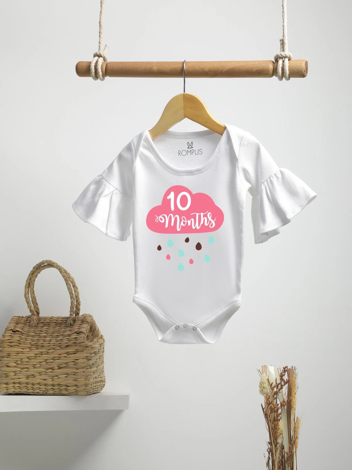 Combo of 10,11 and 12 Months Cloud Print 1Onesie1s Baby Girl cotton romper