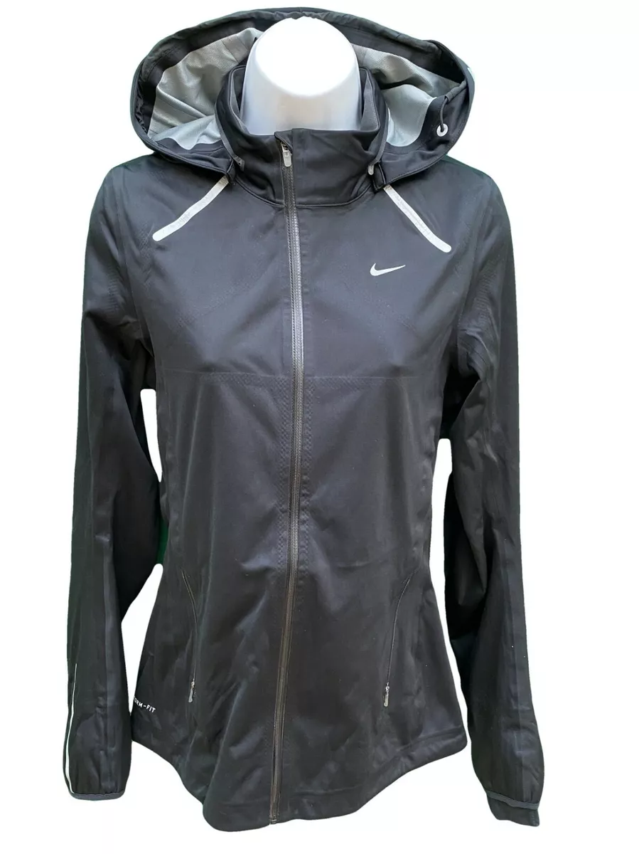 Ervaren persoon silhouet zoogdier New Vintage NIKE Running Storm Fly 10 Womens Stay Dry Rain JACKET Black S |  eBay