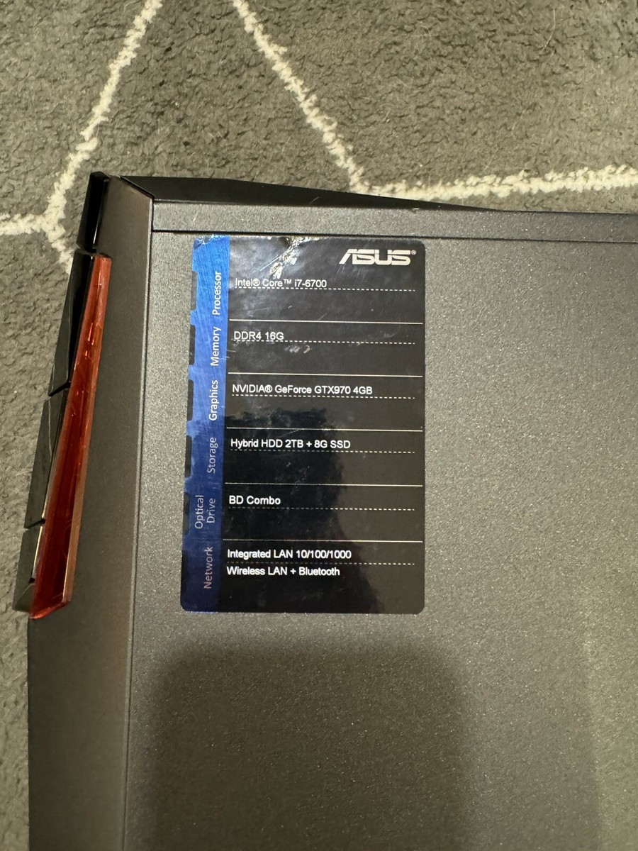 ASUS G11CD-US007T (1TB SDD, Intel Core i7 6th Gen., 3.40 GHz, 16GB