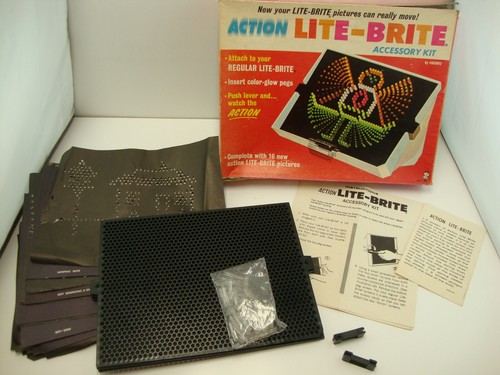 Vintage 1967 Lite Brite 5455 With Pegs Refill Kit And Action Lite Brite Tested - Picture 5 of 11
