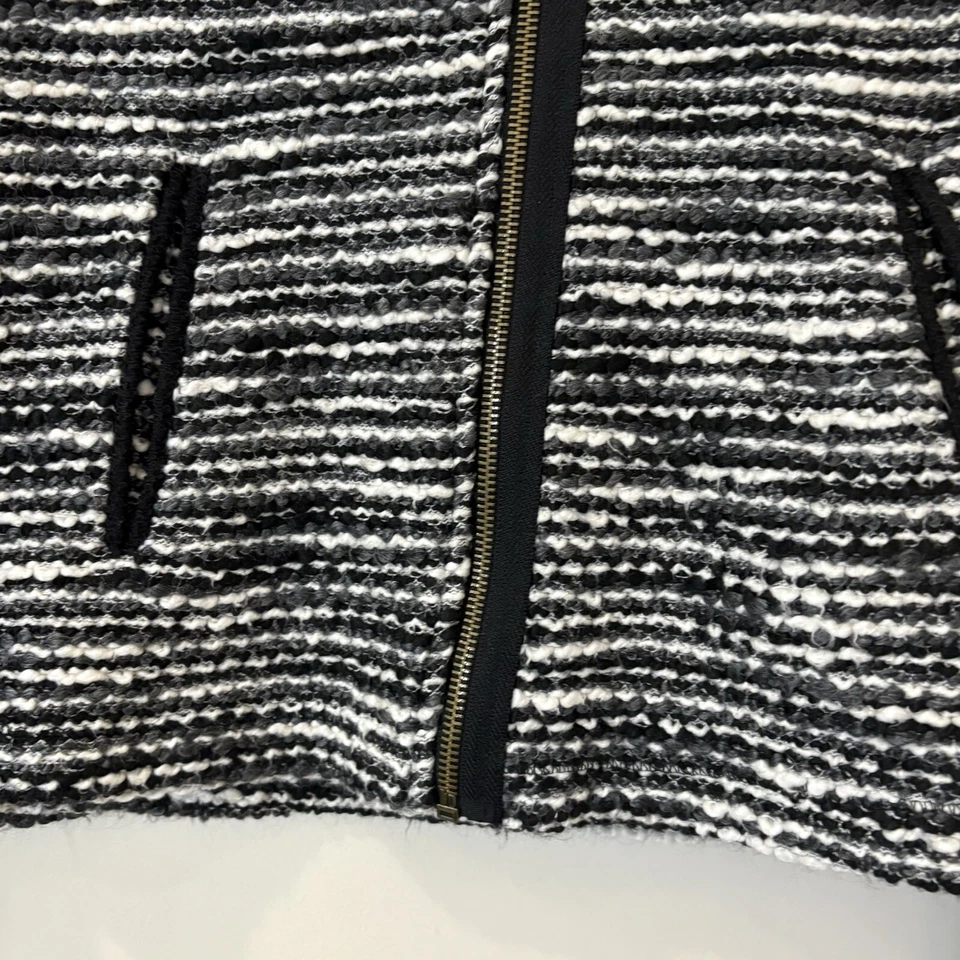 Cárdigan suéter Drew para mujer cremallera completa manga en contraste texturizada mediana boho Foto 3 de 4