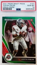 2021 Panini Prizm Justin Fields RC Green Prizm Rookie #121 SP PSA 10 💎