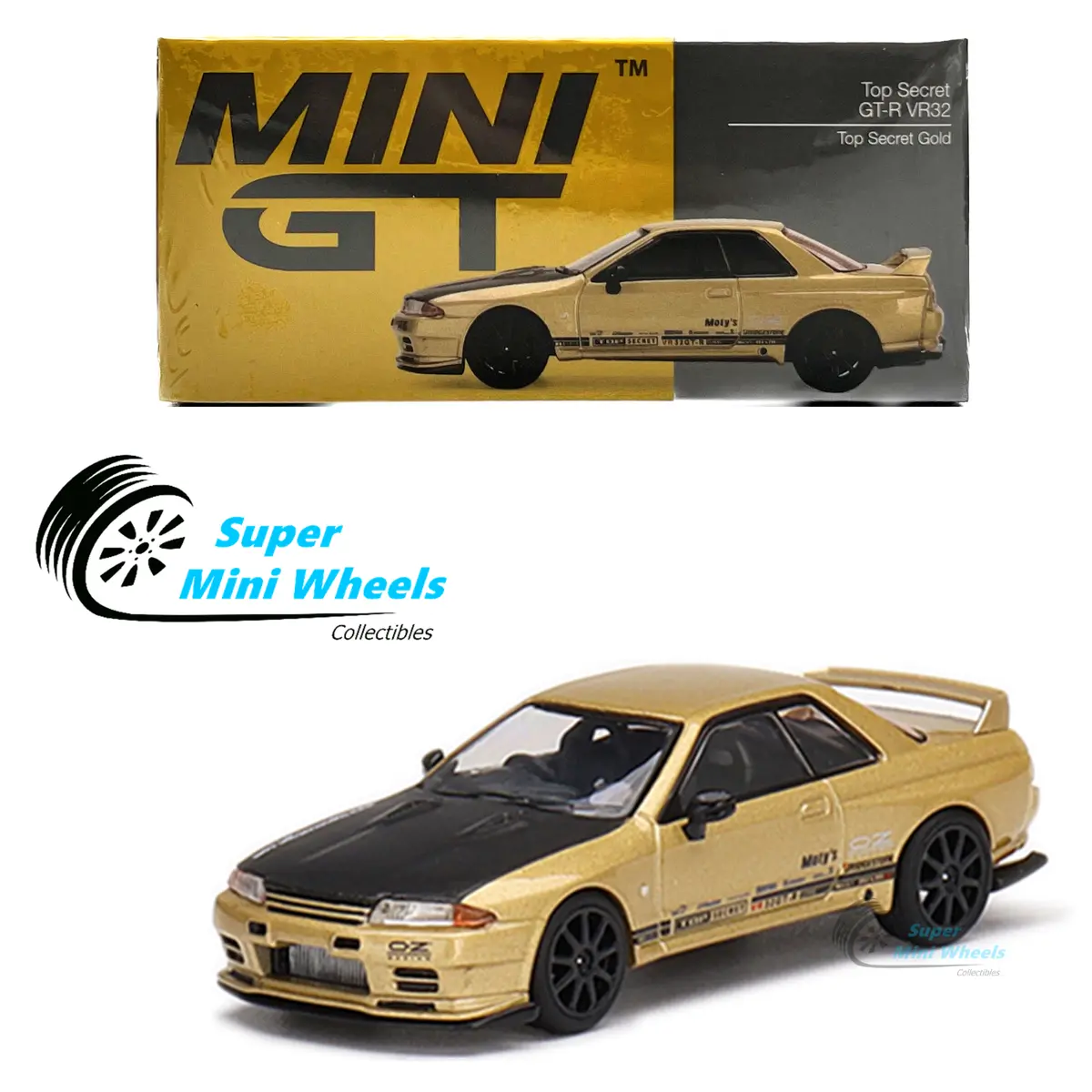 Mini GT 1:64 Top Secret Nissan Skyline GT-R VR32 Top Secret Gold #431