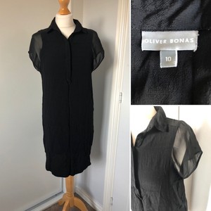 plain black shirt dress