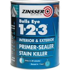 ZINSSER BULLS EYE 123 MULTI SURFACE PRIMER SEALER PAINT WHITE 1L