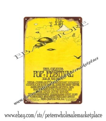 1969 New Orleans Pop Festival metal tin sign modern wall decor