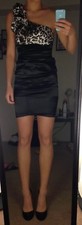 Cheetah Women's Size 6 Little Black Dress MSRP $110 Off the Shoulder Sexy NWT