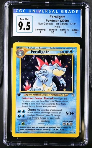 Feraligatr 1st Edition Holo Rare Neo Genesis Pokemon 4/111 CGC 10 GEM MINT