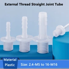 Metric External Thread Straight Joint Tube Hose Pipe Plastic Barbed Connector