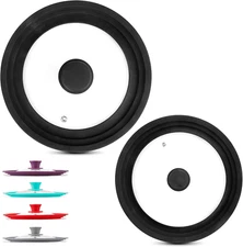 Universal Lids (Set of 2) Fits 7 to 12-Inch Cookware, Silicone Replacement Pan L