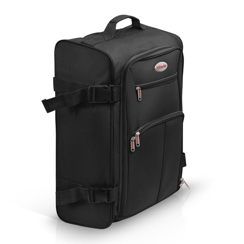Cabin bag Ryanair 55 cm Carry On Hand Luggage Suitcase Trolley Bag 299 BLACK - Picture 12 of 13